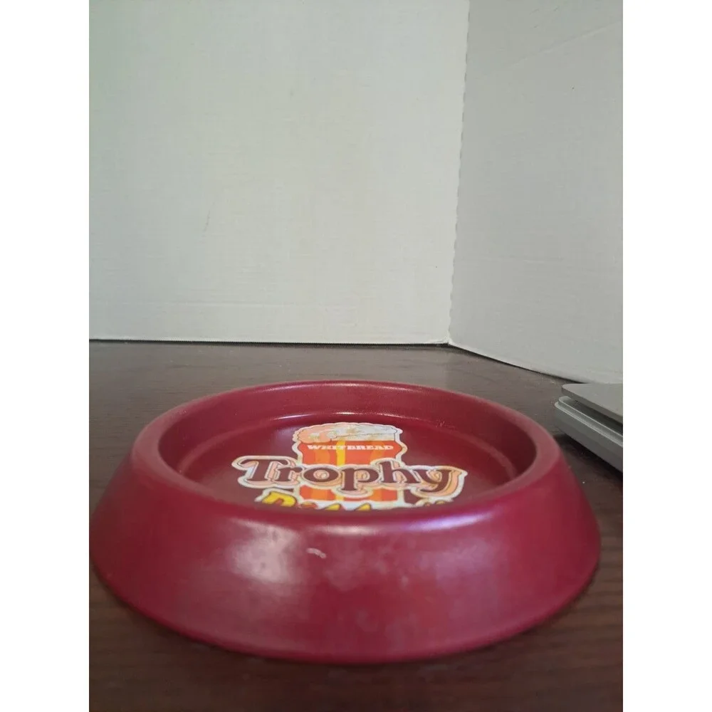 Vintage Whitbread Trophy Bitter Round Red 6.5in Metal Tray